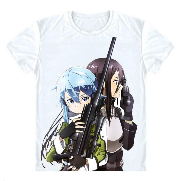 Camisetas para hombre Sword Art Online Sodo Ato Onrain SAO Camisetas de manga corta Anime Manga Asada Shino Sinon Hecate Yui Cosplay ShirtMen's