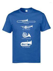 Camisetas para hombres Música sinfónica Diferentes tipos de trombón impreso en camisetas Llegada parque camisetas familiar