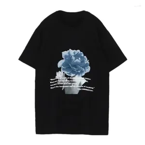 T-shirts pour hommes SYTE Subshrubby Pivoine Fleur Lâche Col Rond À Manches Courtes T-shirt Pour Hommes Wome