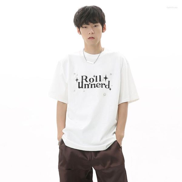 T-shirts pour hommes SYUHGFA Printig T-shirts Été Style Coréen Lâche Simple T-shirt À Manches Courtes Tops Mode Pur Coton Vêtements Polyvalents