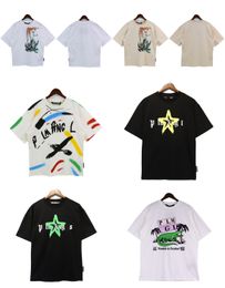 T-shirts pour hommes T Graffiti Tees Tops Palms Palmangel City Designer Limited Lettre à jet d'encre Impression Voilier à manches courtes Casual Designers Chemises Hommes 01