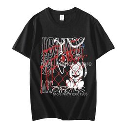 Camisetas de hombre Camiseta Bladee Drain Gang Merch Camiseta Nyaman Kasual Pria Kaus Lengan Pendek Gambar Cetak Album Musik Hip Hop Streetwear Harajuku0225V23