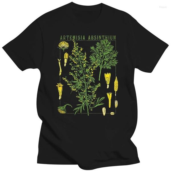 T-shirts pour hommes T-Shirt décontracté homme t-shirts Absinthe jardin botanique plante impression Art botanique fleur fruit fleur grandir drôle