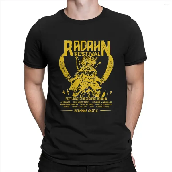 Camisetas para hombre, camiseta del Festival Radahn, impresionantes camisetas de algodón puro, ropa de manga corta con cuello redondo DARK SOULS, estampado con dibujo