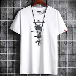 T-shirts masculins T-shirt pour hommes 2023 Vêtements Fitness White O Neck Anime Man T-shirt pour masculin S-6xl New Men T-shirts Goth Punk
