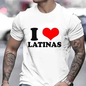 T-shirts t-shirt voor mannen voor mannen Ik hou van latinas mannen tops casual kleding vintage sportkleding ik hart latinas ontwerp oversized kleding trend t-shirt t240506
