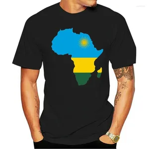 Heren T-shirts T-shirt Grappige mannen vrouwen Nieuwigheid Rwandese trots Rwanda vlag Afrika kaart