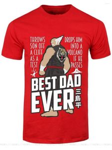 Camisetas para hombre, camiseta Heihachi Mishima Dad Ever, camiseta de algodón roja, ropa de calle de moda