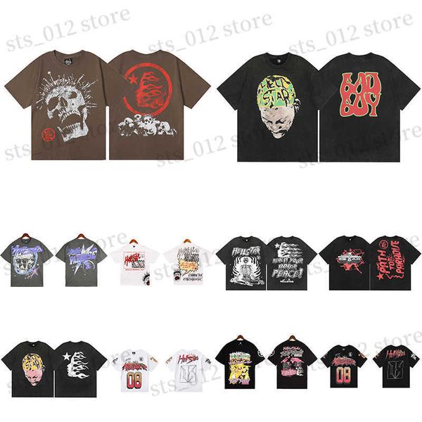 T-shirts pour hommes T-shirt Hellstar T-shirts Hommes et femmes Designer à manches courtes Impression à la mode avec un motif unique Style Hip Hop T-shirts T240326