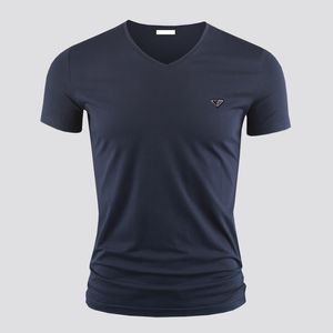 Camisetas para hombres Camiseta Algodón puro de alta calidad Camisetas Polos cómodos con cuello en V Hombres Mujeres Patrón de triángulo de metal tridimensional manga corta 8 estilos para elegir A68