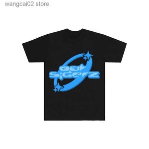 T-shirts hommes T-shirt motif hip-hop imprimé court slved haut surdimensionné pour hommes et femmes Y2k Harajuku mode rock punk strt t-shirt T240401