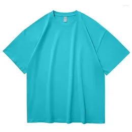 T-shirts pour hommes T-shirt Fabrication en gros Couleur unie Logo de marque personnalisé Col rond Lâche Hip Hop Broderie Impression Manches courtes