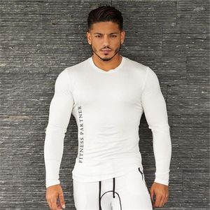 Camisetas para hombre, camiseta para hombre, otoño 2023, camiseta de manga larga con costuras de colores y cuello redondo, ropa de marca, camisetas con estampado de Fitness a la moda, Tops Clothi