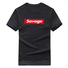 Heren T-shirts T-shirt Herenmode Savage Persoonlijkheid Knap shirt Merkkleding Hiphop Letter Print Hoge kwaliteit katoen