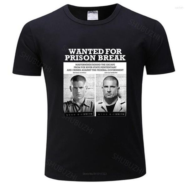 T-shirts pour hommes T-shirt Hommes O-cou Fitness Wanted For Prison Break Mens Couple Design A Shirt Arrive Tee-shirt Summer Gift