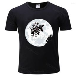 Camisetas de hombre Camiseta Hombre O-cuello Neu Rare Et E.T. Camiseta Bmx Moon Aliens Mashup Sci-Fi Geek 80'S Cos para regalo de verano