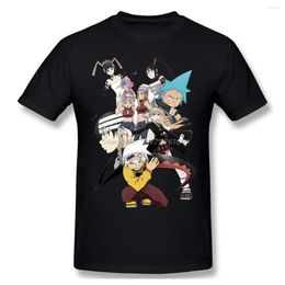 Heren t shirts t-shirt mannen soul eter katoen maka albarn black star shirt grappige anime tee streetwear harajuku