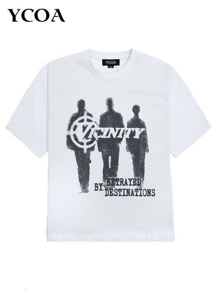 Hommes s T-shirts T-shirt Surdimensionné Hip Hop Coton À Manches Courtes Imprimer Graphique Coréen Mode Tops Esthétique Harajuku Y2k Streetwear Vêtements 230109