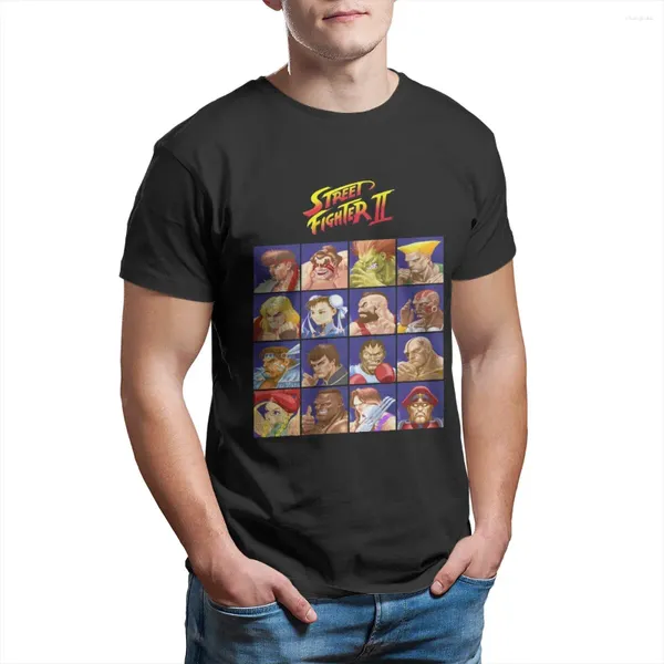 Camisetas para hombres Camiseta Street Fighter II Select personaje Leisure Tesas impresas manga corta Todos los personajes Camiseta activa Ropa para mujeres