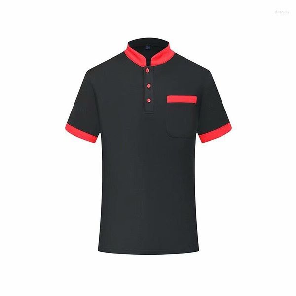 T-shirts pour hommes T-shirt d'été à manches courtes couleur unie vêtements de travail simples col montant POLO