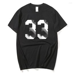 Camisetas para hombre, camisetas de verano para jugador, camiseta de manga corta con cuello redondo de algodón con 33 números, camiseta de baloncesto Harajuku a la moda para hombre