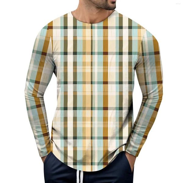 T-shirts pour hommes T-shirt Design tendance 3D imprimé surdimensionné col rond Tops lâche décontracté style simple hommes pull à manches longues chemise