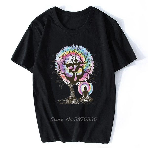 Camisetas para hombre Camiseta Yoga Meditación India Zen Om Tree Beautiful Birds Imprimir Llegada Moda Camisetas divertidas Camiseta corta 3D