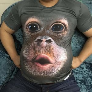 Hommes T-shirts T-shirts 3d Hommes Femmes D'été Imprimé Animal Singe À Manches Courtes Drôle Conception Casual Tops T-shirts Graphique