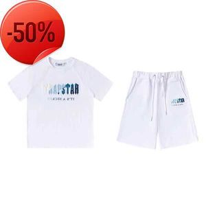 Camisetas para hombre, camisetas, ropa de algodón, conjunto corto de verano para hombre, Trapstar London Shooters, chándal con parte inferior bordada para mujer, ropa dxzm