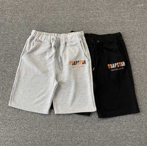 Heren T-shirts t-shirts Katoen Trapstar Zomer Trekkoord Shorts Mannen Vrouwen Outdoor Casual Losse Broek Oranje Grijze Letters Getijstroom ontwerp 589ess