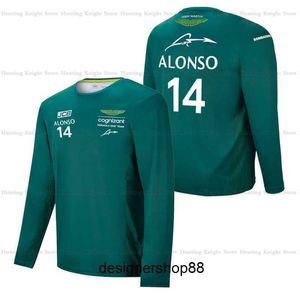 Camisetas de hombre Camisetas para Aston Martin 14 Alonso Driver F1 Racing New Motorsport Sports Long Car Fans Green Do Not Fade Transpirable Verano