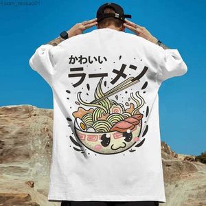 T-shirts hommes T-shirts pour hommes 3D japonais Lamian nouilles imprimer vêtements masculins rue harajuku manches courtes surdimensionné t-shirt décontracté o-cou teesl2402