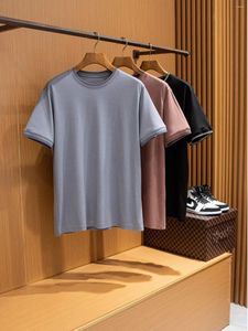 T-shirts pour hommes T-shirts pour l'été 2024 haute qualité confortable mûrier soie coton décontracté col rond à manches courtes T-shirt Base