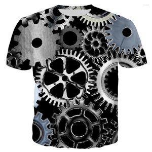 Heren t shirts t-shirts korte tops t-shirts casual o-neck printing 3d machine tees motor mouw coole shirt versnelling