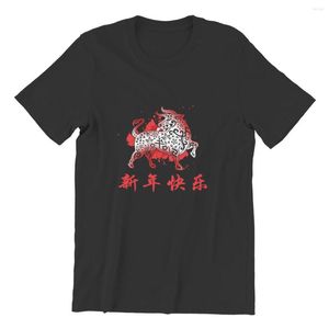 T-shirts pour hommes T-shirts année du boeuf zodiaque chinois T-Shirt coton mode drôle Cosplay rétro grande taille vêtements 32127