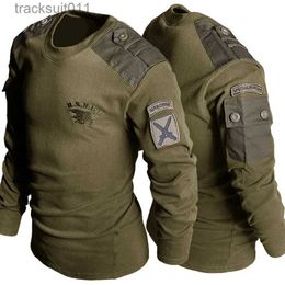 T-shirts pour hommes T-shirts tactiques Long Sle US Army Airborne Coton Chemises Militaires Forces Spéciales Entraînement En Plein Air Tops Printemps Automne Uniforme L231208