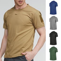 T-shirts voor heren tactische t-shirts Men Sport Outdoor Militair T-shirt Snel droge shirt met korte mouwen Hiking Hiking Hunting Army Combat Men Men Kleding Adem 230504