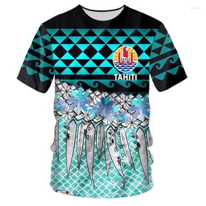 Camisetas para hombre, camiseta de Tahití Polinesia, camisetas gráficas hawaianas con estampado 3D, camisetas con patrón para hombre/mujer, camiseta divertida para mascotas, triangulación de envíos personalizada