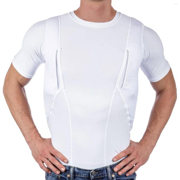 T-shirts pour hommes grand mâle couleur unie multifonctionnel haut à manches courtes maille haute Extra longue pour hommes homme