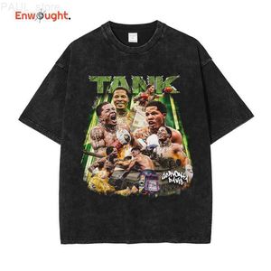 Herren T-Shirts Tank Gervonta Davis T-Shirt Boxchampion Ali Jr Vintage Washed Kurzarm Übergroßes T-Shirt Harajuku Sweatshirt Top T-Shirt Herren L230630