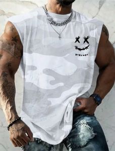 Heren T-shirts Tanktop Mouwloos T-shirt Cartoon Camouflage Opdruk Lente Zomer Sport Dagelijks Gym Modeontwerper Spierkleding T240126