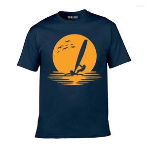 T-shirts hommes Tarchia arrivé T-shirt coton Tops Tees hommes bateau à voile surdimensionné à manches courtes garçon décontracté homme chemise tee plus mode