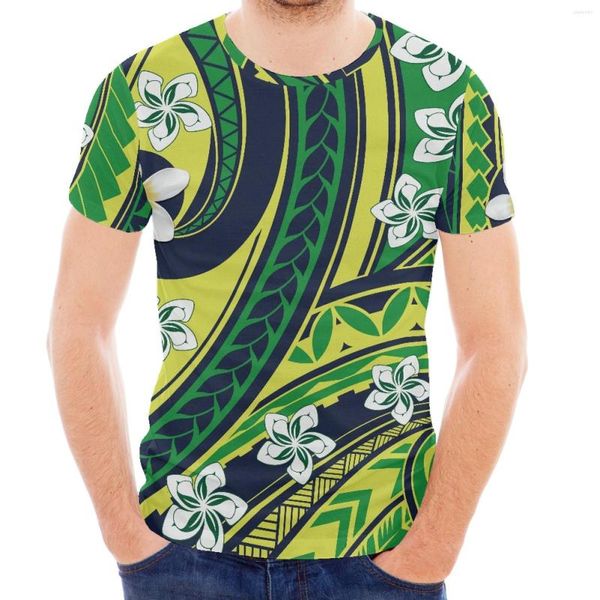 Camisetas de hombre Tatuaje y estampado floral Estilo de patrón tradicional polinesio Ropa de hombre Cuello redondo Manga corta Deportes de verano hawaianos