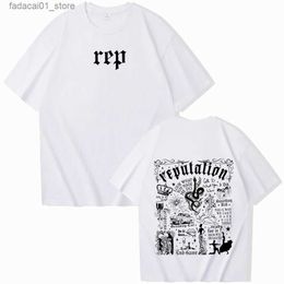 T-shirts masculins Taylor Reputation Music Shirt Merch Gift For Swiftie O-Leck à manches courtes Unisexe Q240426