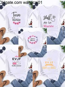 T-shirts T-shirts voor heren Bruid T-shirt vrijgezellenfeest Tees Bride Team T-shirt Evjf Zwart Wit roze T-shirts Wedding Team Tops Engagent Tees 4103