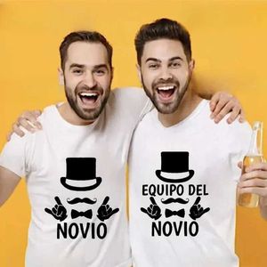 T-shirts masculins Team Groom T-shirt Equip de novio imprimer t-shirt bachelorette poule fête mâle T Médin d'agrément