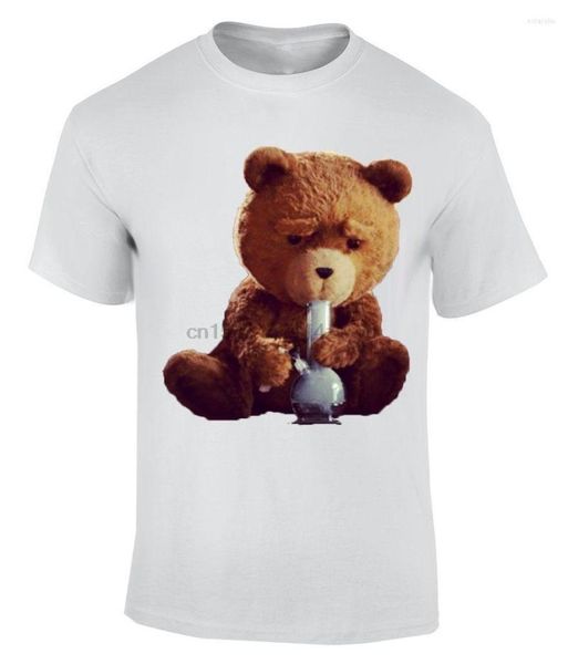 T-shirts pour hommes Ted Bear Smoking Bong Cotton Crew Neck Shirt Zz Mens 016273