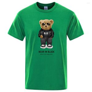 Camisetas para hombre Oso de peluche en negro Ese es mi color feliz Ropa Hombres Camiseta de alta calidad Camisetas de algodón de verano Hip Hop Street Tops sueltos