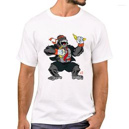 T-shirts pour hommes TEEHUB drôle singe avec banane imprimé hommes T-Shirt mode Harajuku diamant mains à manches courtes t-shirts garçon T-Shirt