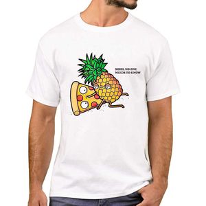Camisetas para hombre TEEHUB Pizza y piña que nadie necesita saber Camiseta estampada para hombre Camisetas de amor prohibido Camisetas de manga corta Camiseta fresca Z0522